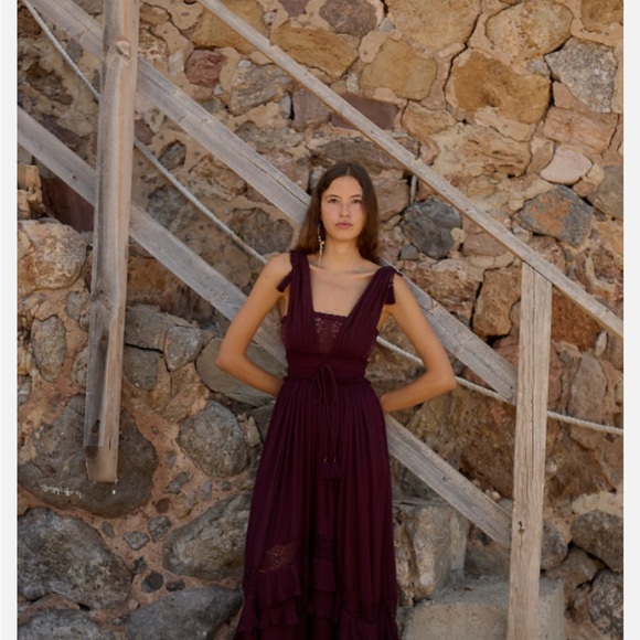 Free People Dresses & Skirts - Free People Santa Maria Women's Sleeveless Lace-Trim Maxi Dress Size XS